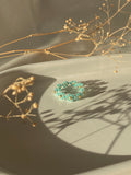 Bague en perles – Fleurs vertes & dorées