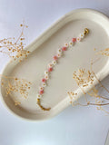 Bracelet en perles – Fleur roses & blanches